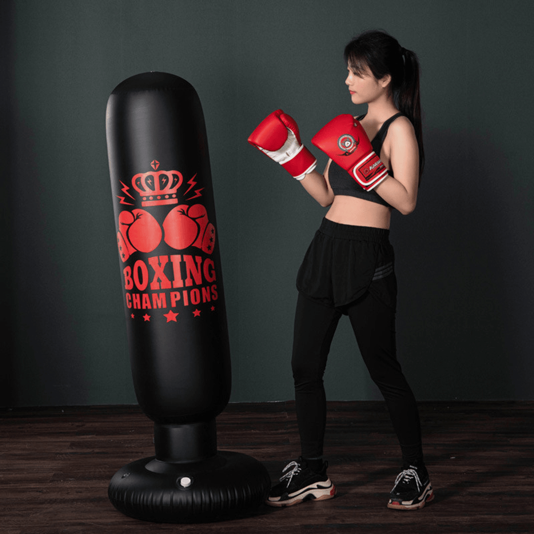 1.6M Free Standing Inflatable Boxing Punch Bag Boxing Kick Training Home Gym Fitness Tools for Adults Kids