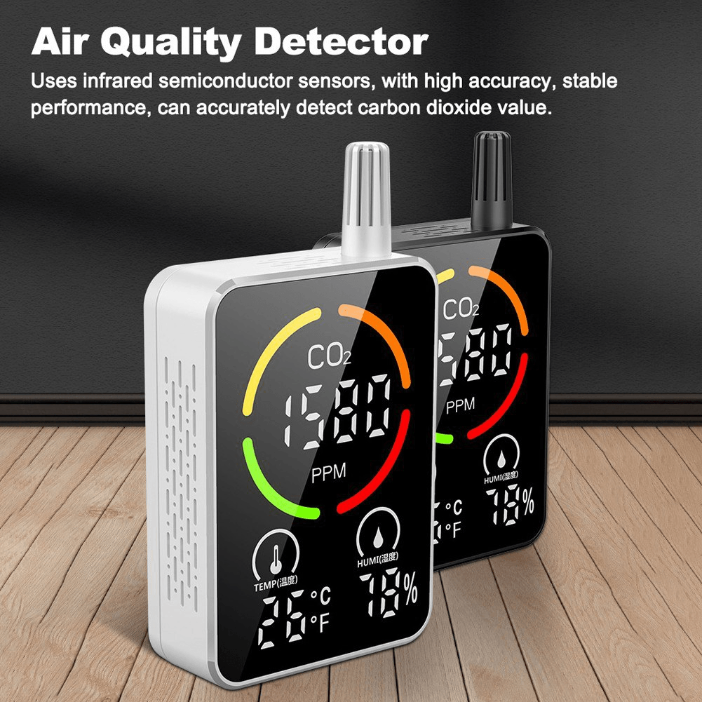 3 in 1 CO2 Temperature Humidity Monitor Infrared Semiconductor Multifunctional Air Quality Detector