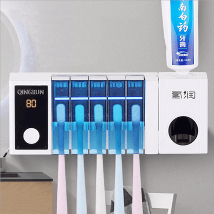 Bakeey Multi-Function UV Automatic Toothbrush Toothpaste Storage Rack Applicable for the US EU