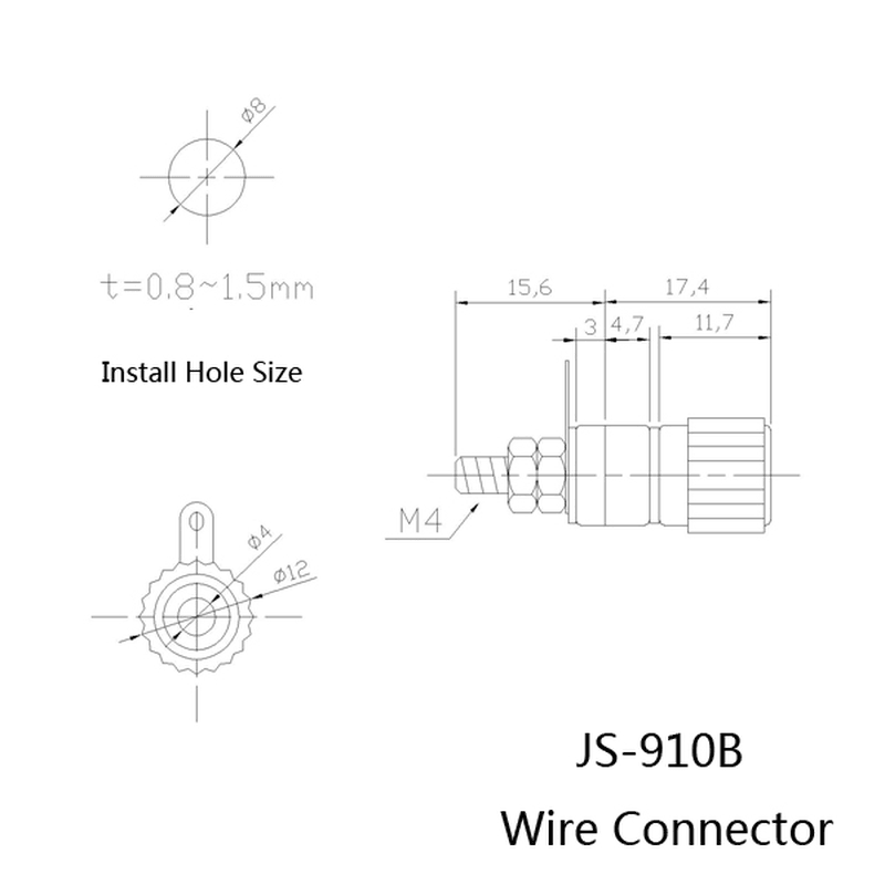 Wendao JS-910B AV 4Mm Wiring Terminal Block Wire Adapter Connectors 10Pcs