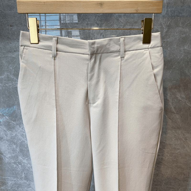 Men'S Casual Cropped Trousers Straight Trousers