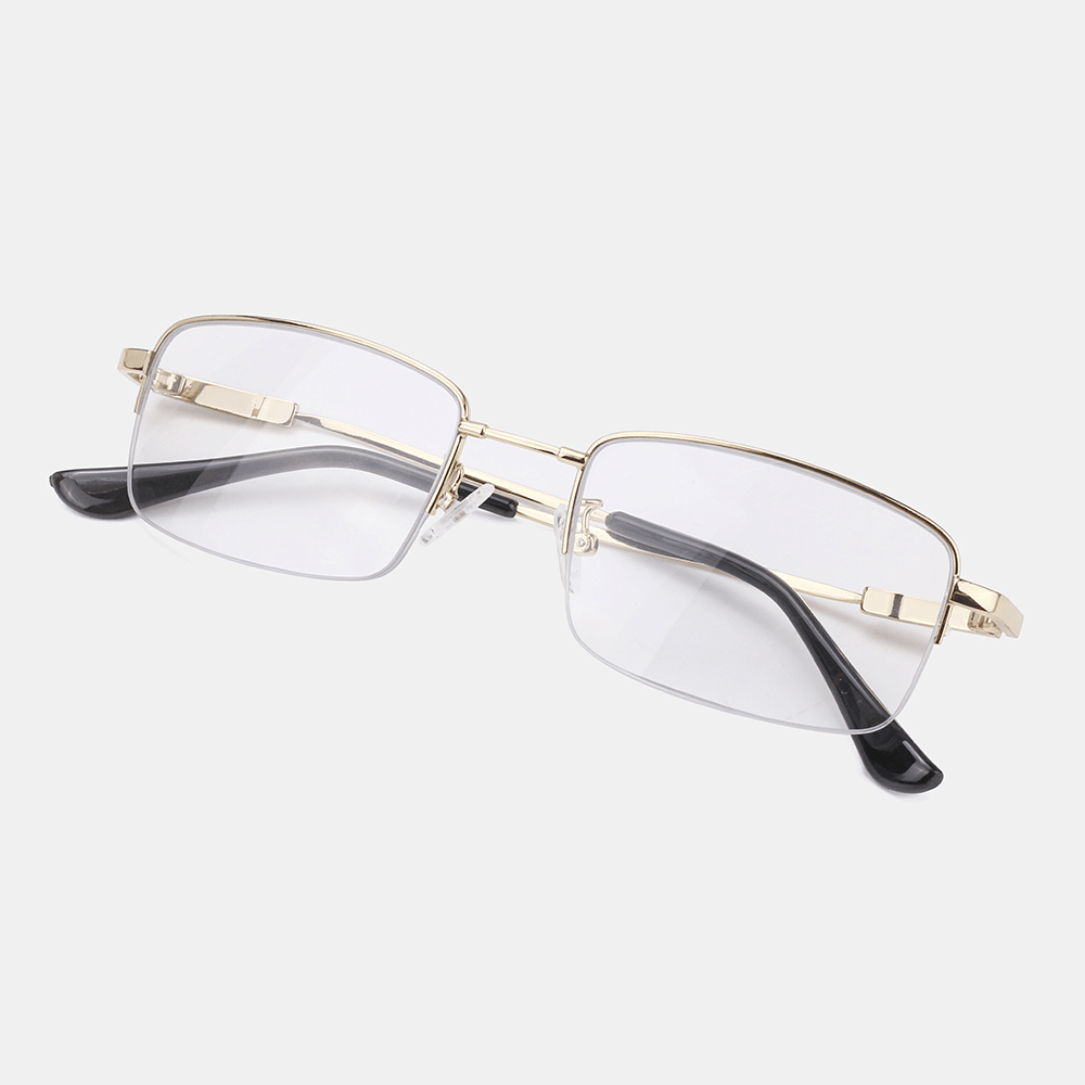 Unisex Folding Half Frame Anti-Blue Light Dual-Use Intelligent Zoom Multi-Focus Color Changing Reading Glasses Presbyopic Glasses