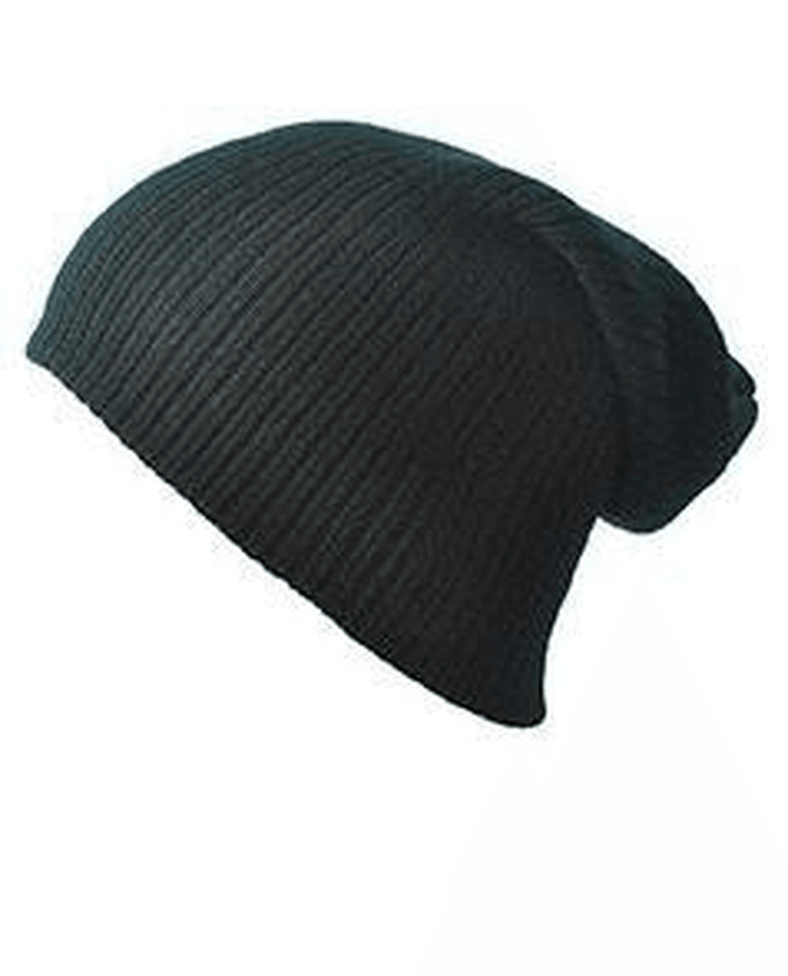 Men'S and Women'S Warm Solid Color Striped Caps