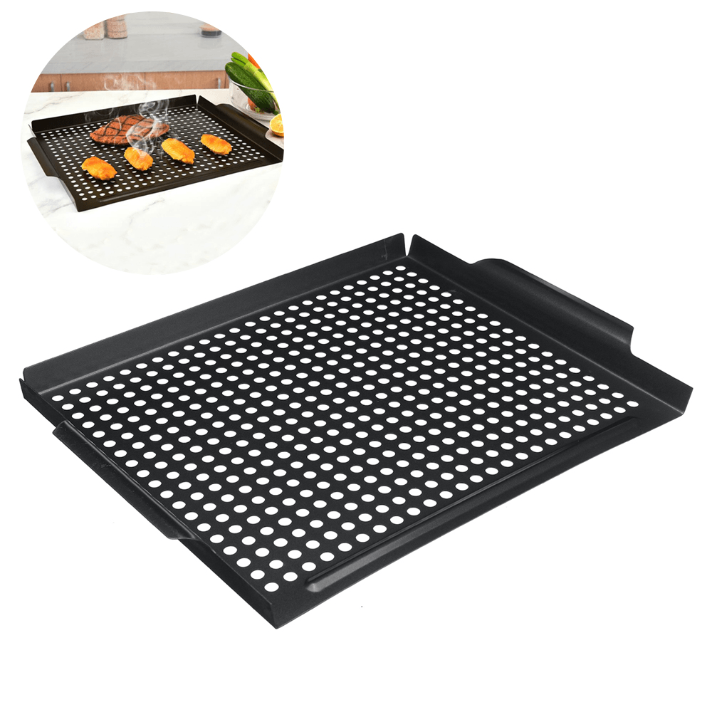 Non-Stick Steel Grilling Tray BBQ Frying Pan Baking Pan Outdoor Camping Picnic Cookware