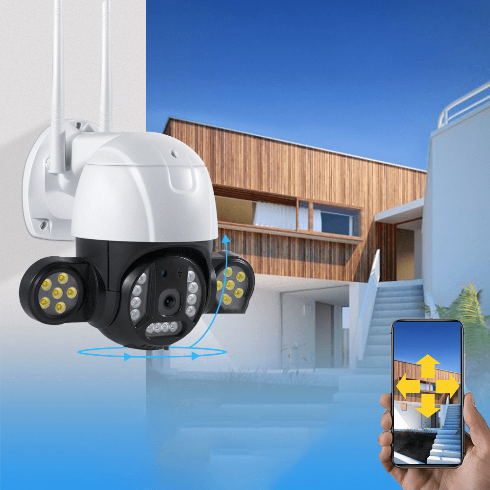 3MP HD Smart Wireless Outdoor Security Camera WIFI Dual Night Vision Motion Detecting IP66 Waterproof Camera Two-Wai Voice Audible Alarm Camera Work with Tuya APP