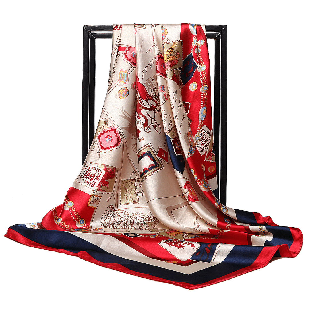 European and American New Silk 90Cm Square Ladies Scarf