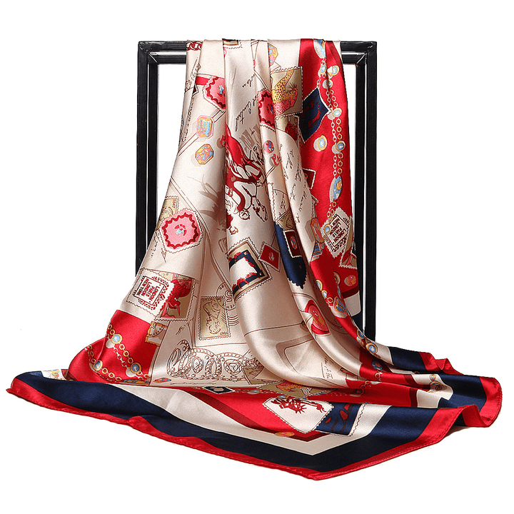 European and American New Silk 90Cm Square Ladies Scarf