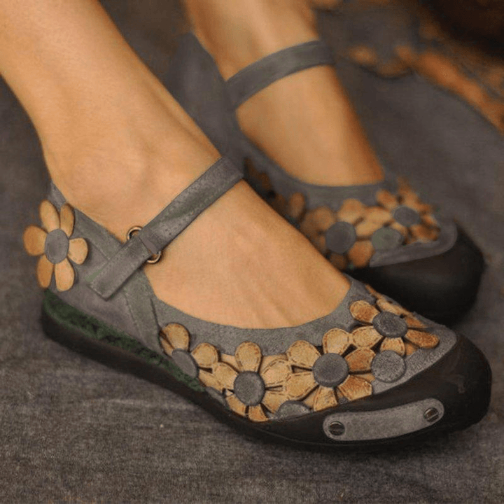 Women Casual Flower Loafers Soft Flats Shoes