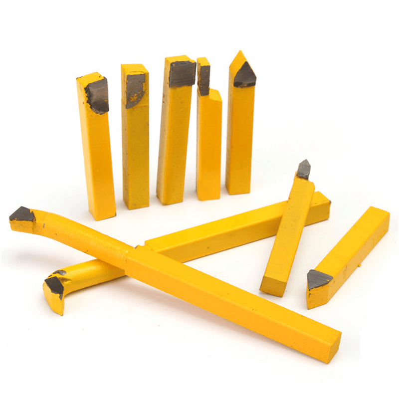 9Pcs 8X8Mm YW1 Carbide Lathe Turning Tool Holder Yellow