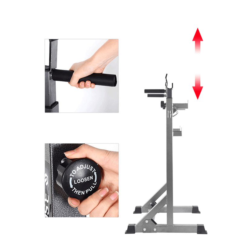 300KG Weight-Bearing Fitness Barbell Rack with Elastic Locking Pull Pin Adjustable Height Non-Slip Home Exercise Fitness Equipment