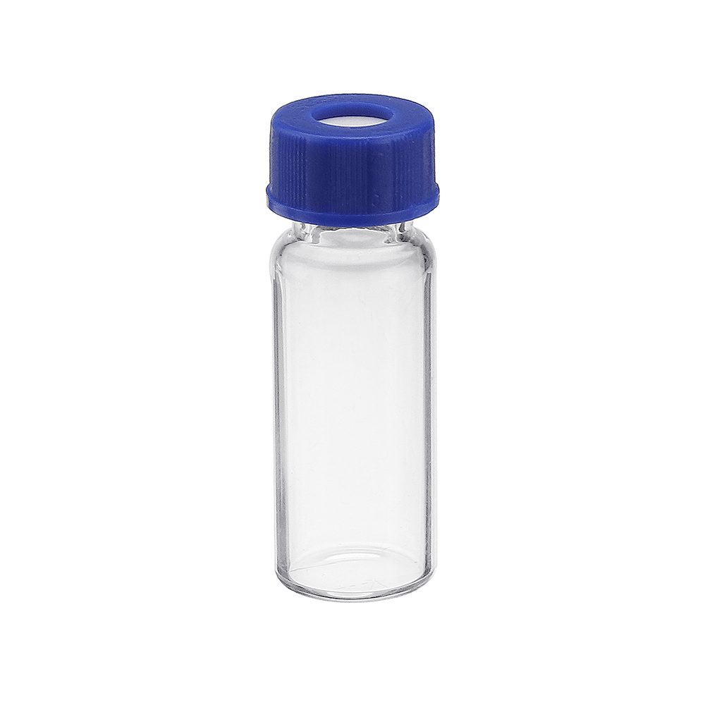 100Pcs/Set 2Ml Ungraduated Clear Sample Vials Autosampler Vials Bottles Threaded Vial W/ Write-On Spot Screw Caps Septa