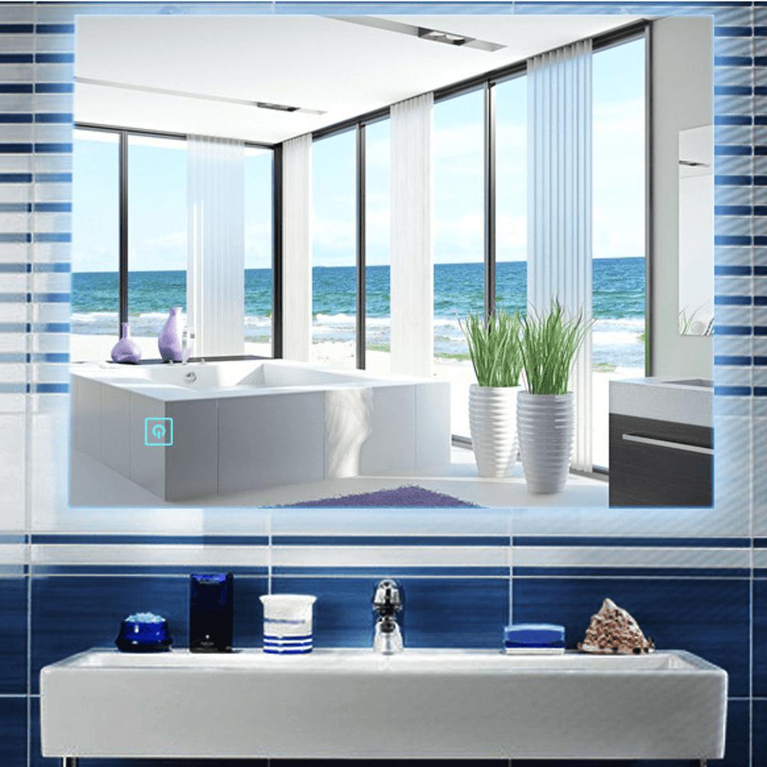 50X70Cm Illuminated Bathroom LED Mirrors Wall Mounted Safe Touch Switch