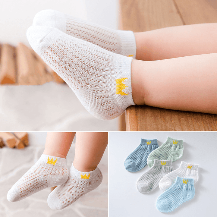 5 Pairs of Children Socks Crown Male Treasure