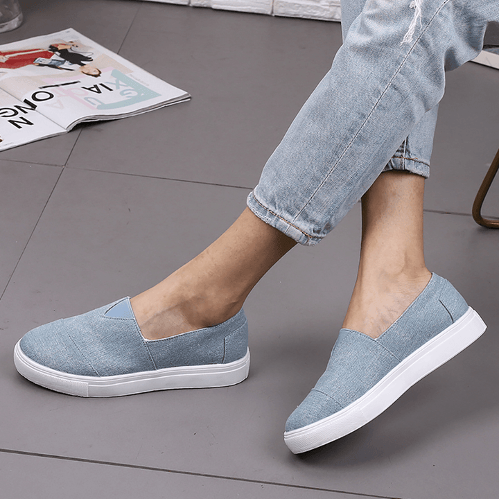 Solid Color Slip on Loafers