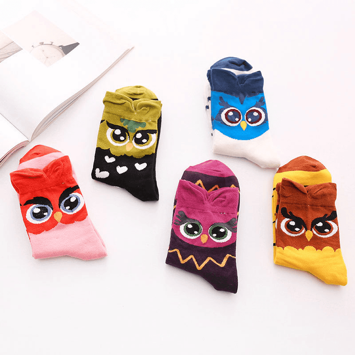 New Style Owl Socks Three-Dimensional Cartoon Socks Cotton Mid-Tube Women Socks