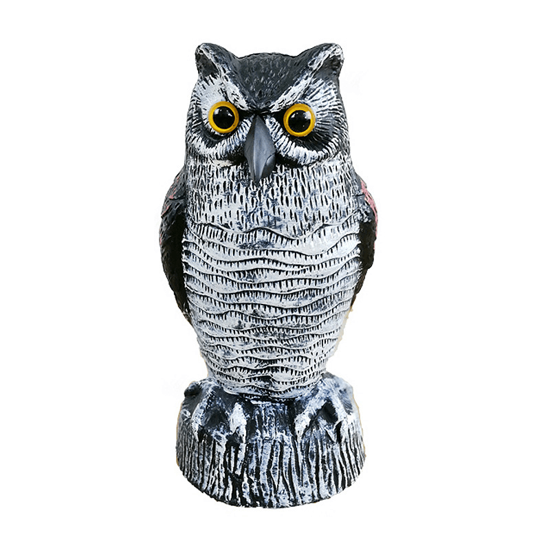 -2041 Plastic Owl Bird Deterrents Horned Owl Bird Scarecrow Pest Repellent for Outdoor Garden Yard