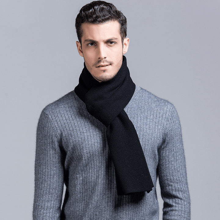 Pure Wool Men'S Scarf All-Match Knitting