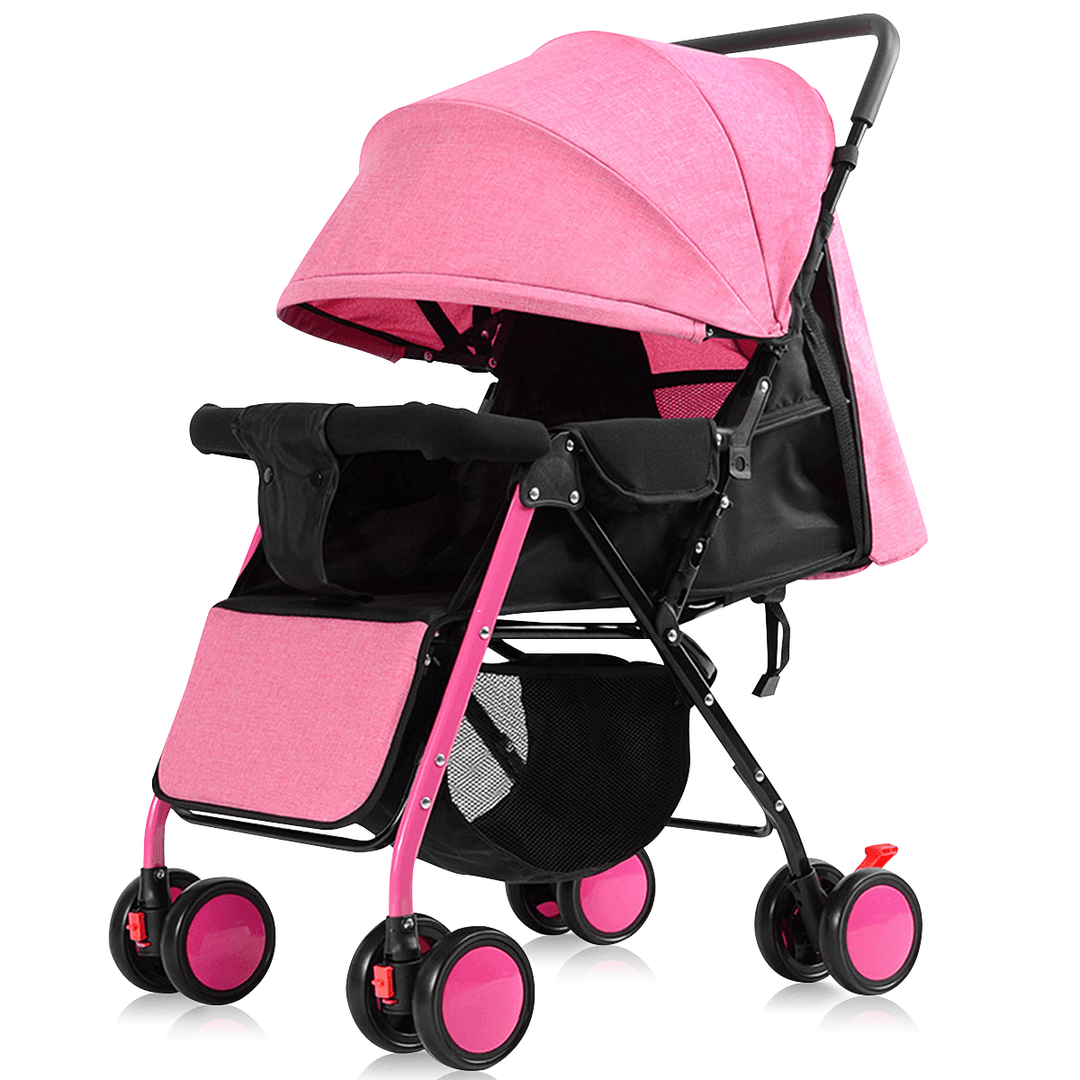 Lightweight Shake-Proof Baby Stroller with Adjustable Pedal Folding Portable Baby Carriage Trolley for 0-3 Years Old - MRSLM