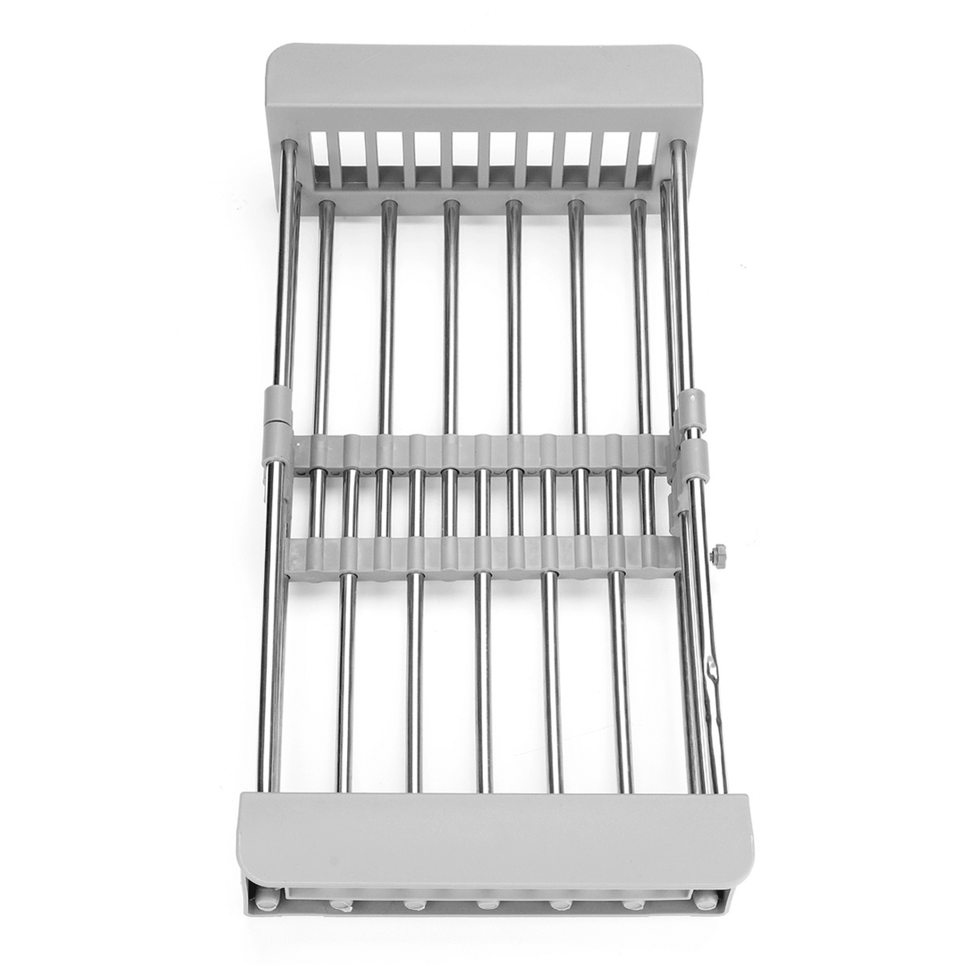 Kitchen Sink Stainless Steel Drain Basket Telescopic Multifunctional Fruit Washing Basket Dish Rack