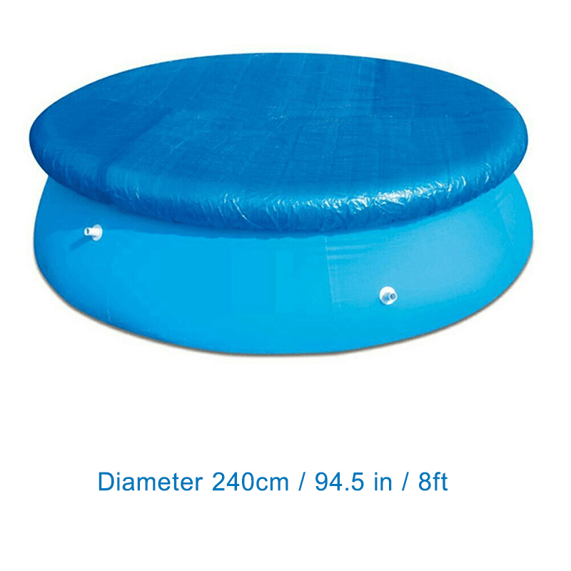 240/258/385/360Cm Outdoor Garden Durable PE Swimming Pool Cover Waterproof Rainproof Dustproof Cover Blue round Swimming Pool & Accessories - MRSLM