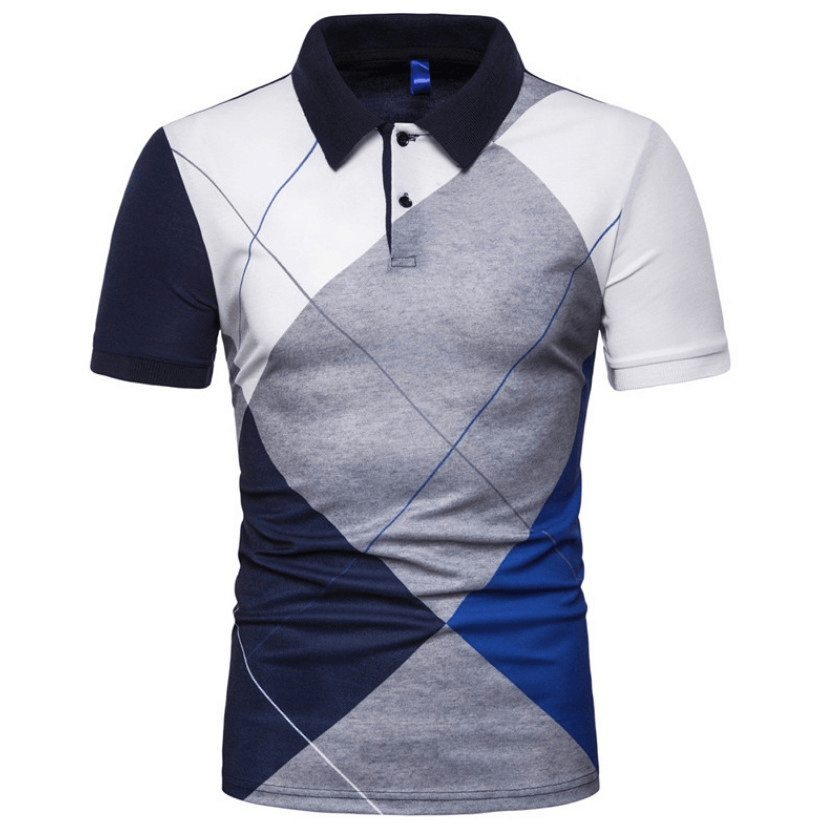 Printed Short-Sleeved Lapel T-Shirt POLO Shirt