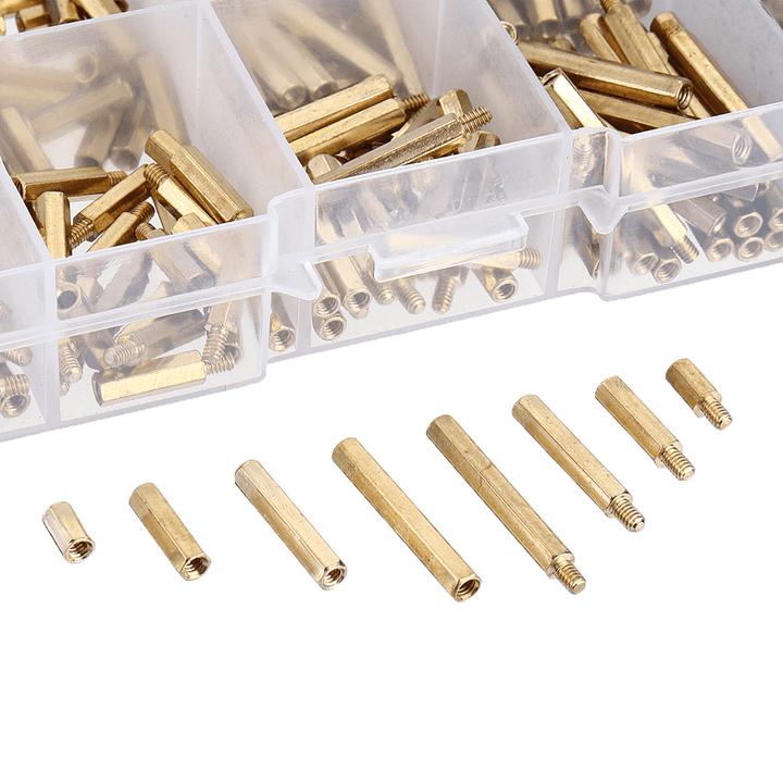 Suleve M2BH1 320Pcs M2 Male-Female Brass Hex Column Standoff Support Spacer Pillar for PCB Board