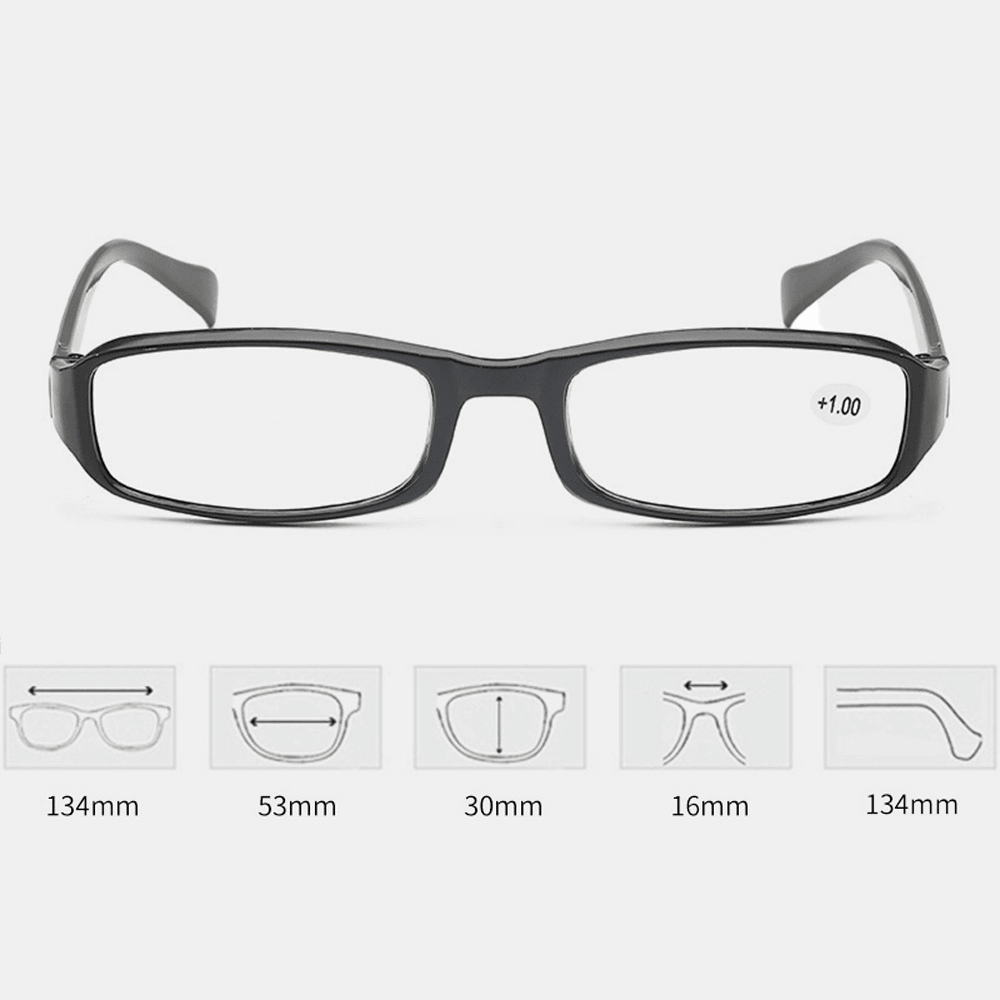 Unisex Full Frame Resin Len Reading Glasses Portable Comfy High-Definition Presbyopia Glasses