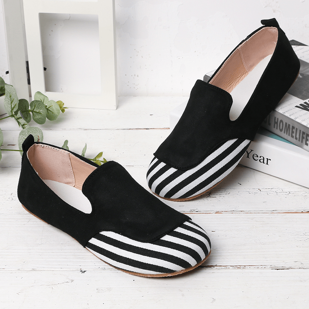 Women Casual Suede Stitching Slip on Flats