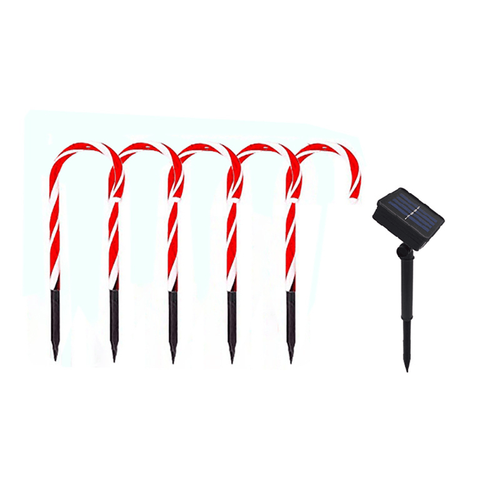 2020 Christmas Candy Cane Crutch String Lights Solar Powered LED Garland Path Landscape Light Lawn for Outdoor Wedding Decoration