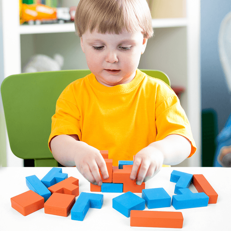 Logical Thinking Lock Code Building Blocks to Build Wooden Toys