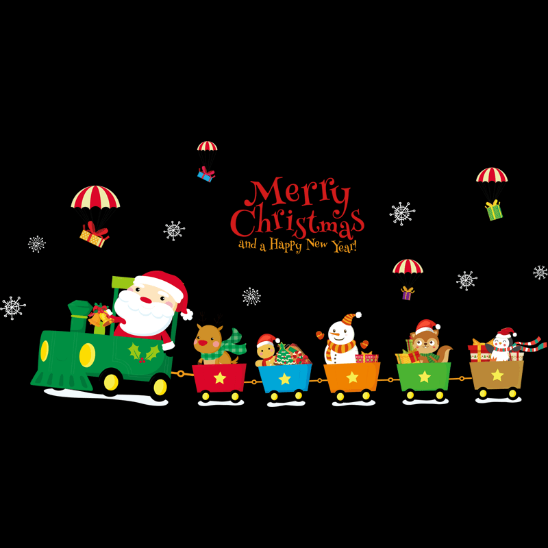 Miico SK6037 Christmas Decoration for Cartoon Wall Sticker PVC Removable Christmas Party