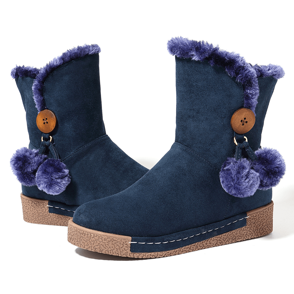 LOSTISY Women Zipper Boots Plush Fur Warm Snow Boots