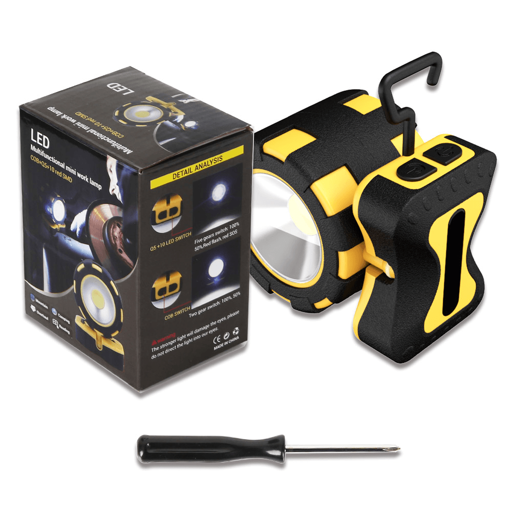 Ipree¬Æ SL11 500 Lumens 10W COB LED Camping Light Double Head Magnetic Hook up 4 Modes Emergency Flashlight Searchlight