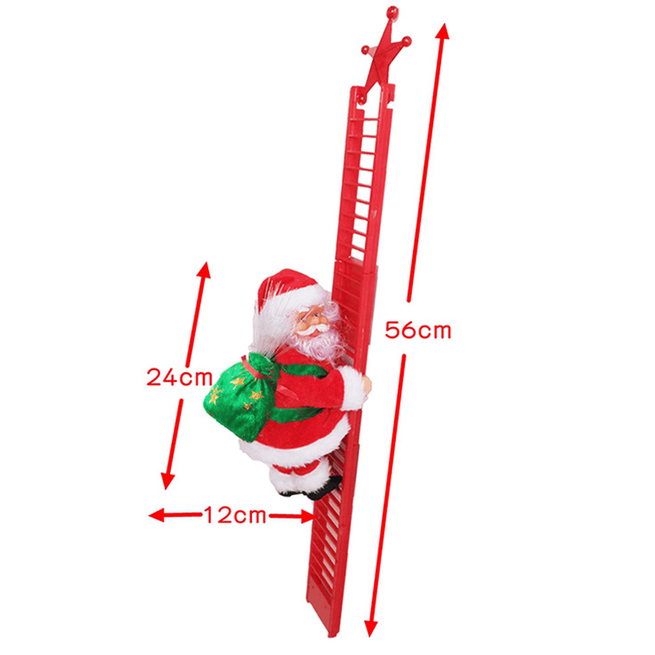 Electric Santa Claus Climbing Stairs Christmas Music Santa Doll Decor