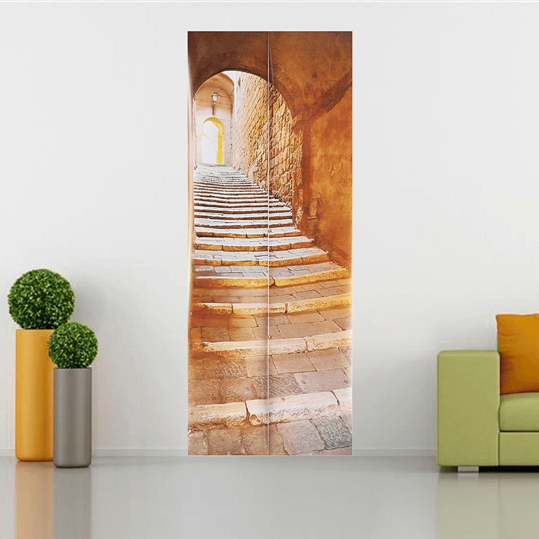 3D Stone Stair Art Door Wall Fridge Sticker Decal Self Adhesive Mural Home Office Decor