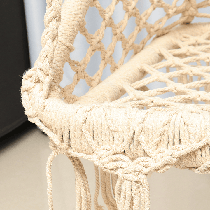 Macrame Hammock Chair Hanging Cotton Seat Rope Hammock Tassel Swing Bed Porch