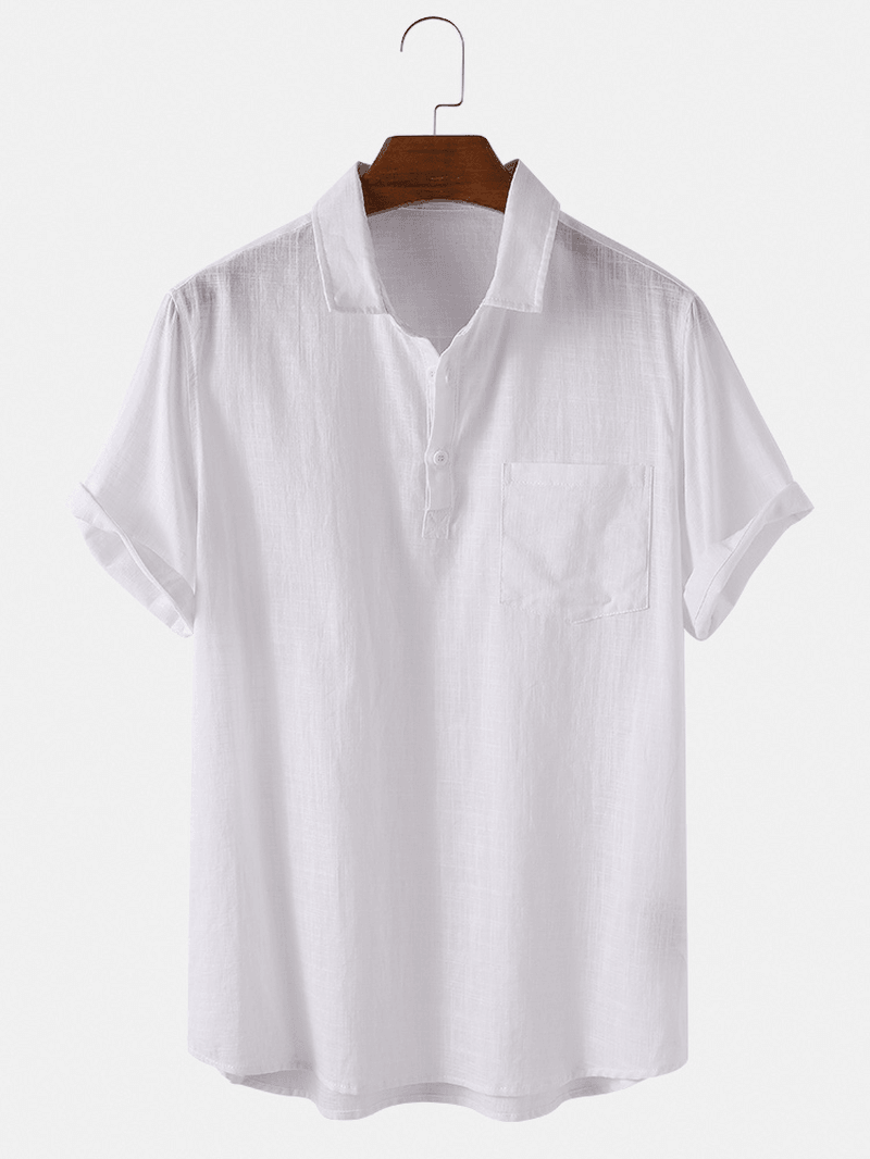 Mens 100% Cotton Turn down Collar Short Sleeve Golf Shirts