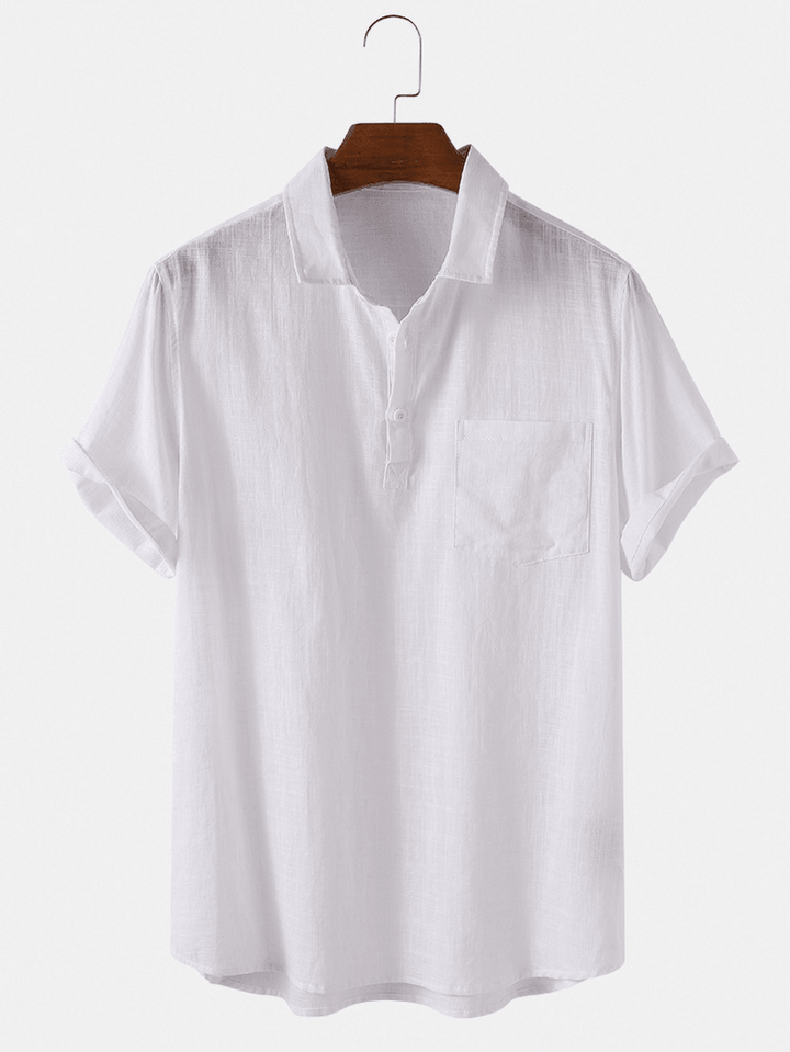 Mens 100% Cotton Turn down Collar Short Sleeve Golf Shirts