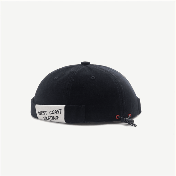 Letter Cloth Logo Melon Leather Hat