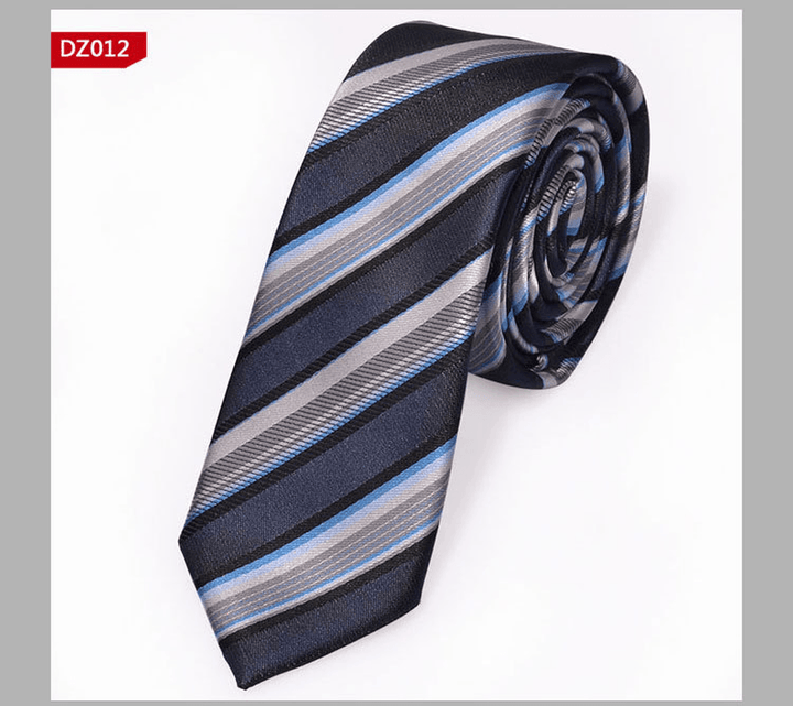 British Style Polyester Yarn Dyed Male 5Cm Narrow Tie