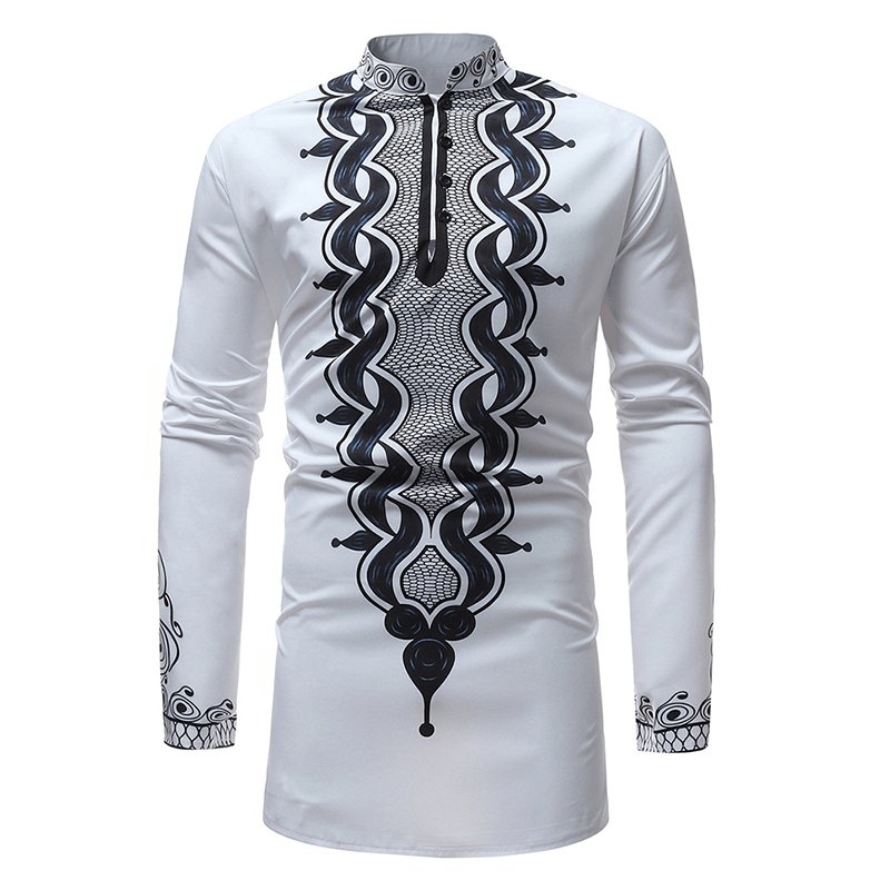 Men'S African Style Loose Printing Casual T-Shirts