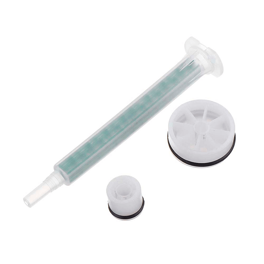 5Pcs/Set 50Ml 4:1 AB Glue Tube Dual Glue Cartridge Two Component Dispenser Tube with Mixing Tube Mixing Syringe for Industrial Glue Applicator