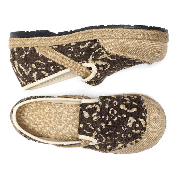 Women Linen Handmade Espadrille Comfy Wearable Casual Loafers