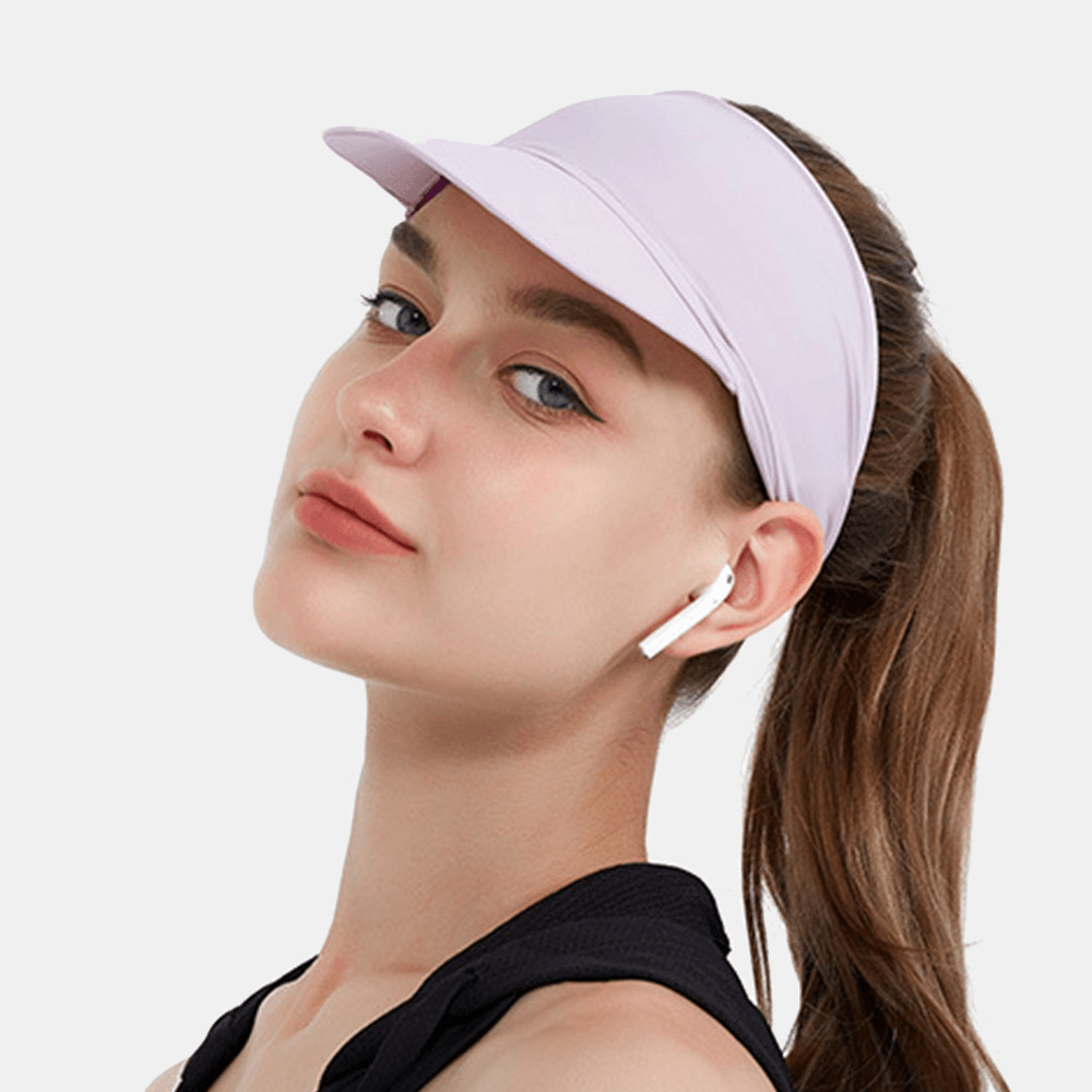 Women Ice Silk High Elastic Solid Striped Floral Pattern Sweat-Absorbent Sunscreen Empty Top Hat Baseball Cap