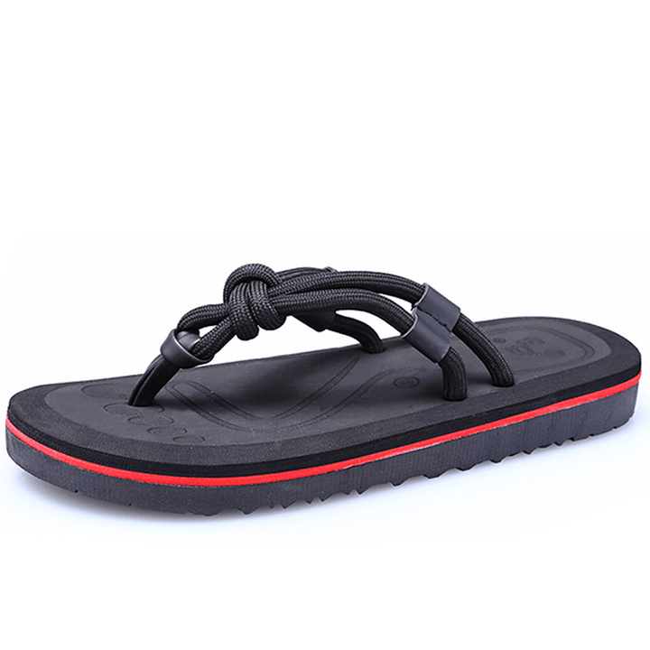 Men Soft Sole Clip Toe Slippers Summer Beach Shoes