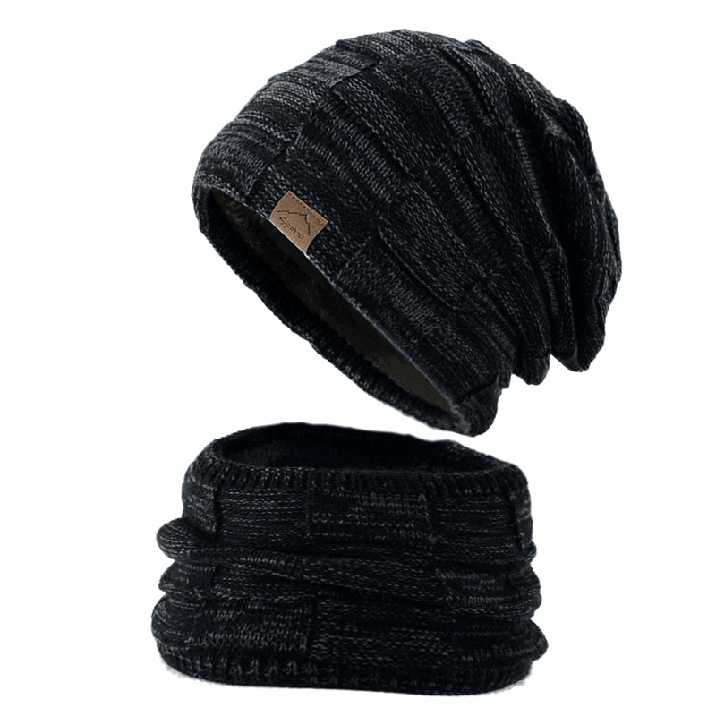 Two-Piece Knitted Woolen Hat and Scarf for Lovers