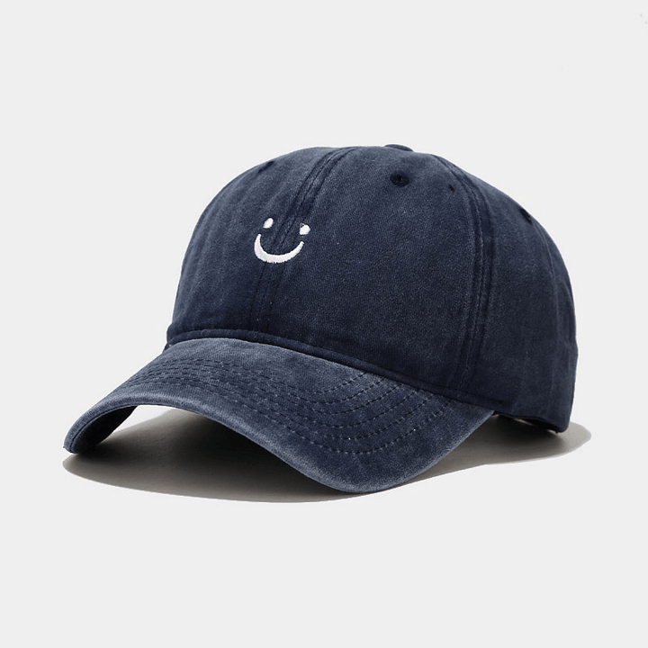 Emoji Smiley Washed Old Baseball Cap