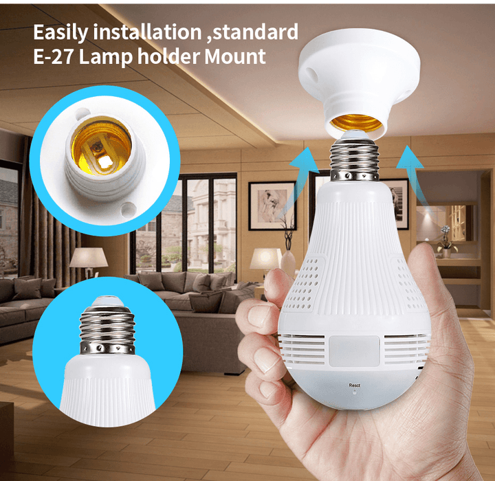 360¬∞ Panoramic Wifi 960P IP Camera Light Bulb Home Security Video Camera Led Cam Wireless CCTV Surveillance Fisheye Network Work with ICSEE APP