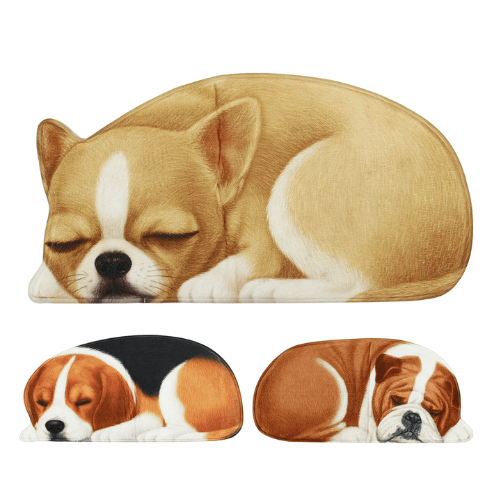 3D Cute Dog Pattern Doormat Indoor Print Door Mat Suedel Floor Rugs