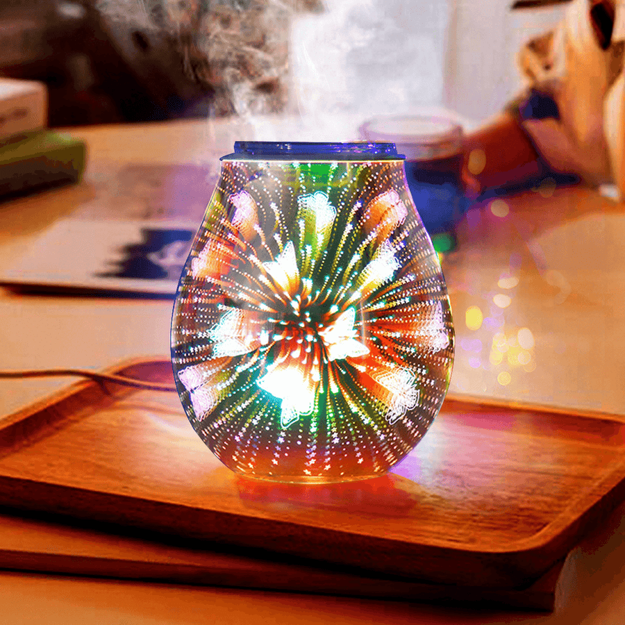 3D Glass Electric Aromatherapy Lamp Butterfly Pattern Home Aromatherapy Machine Aroma Light - MRSLM